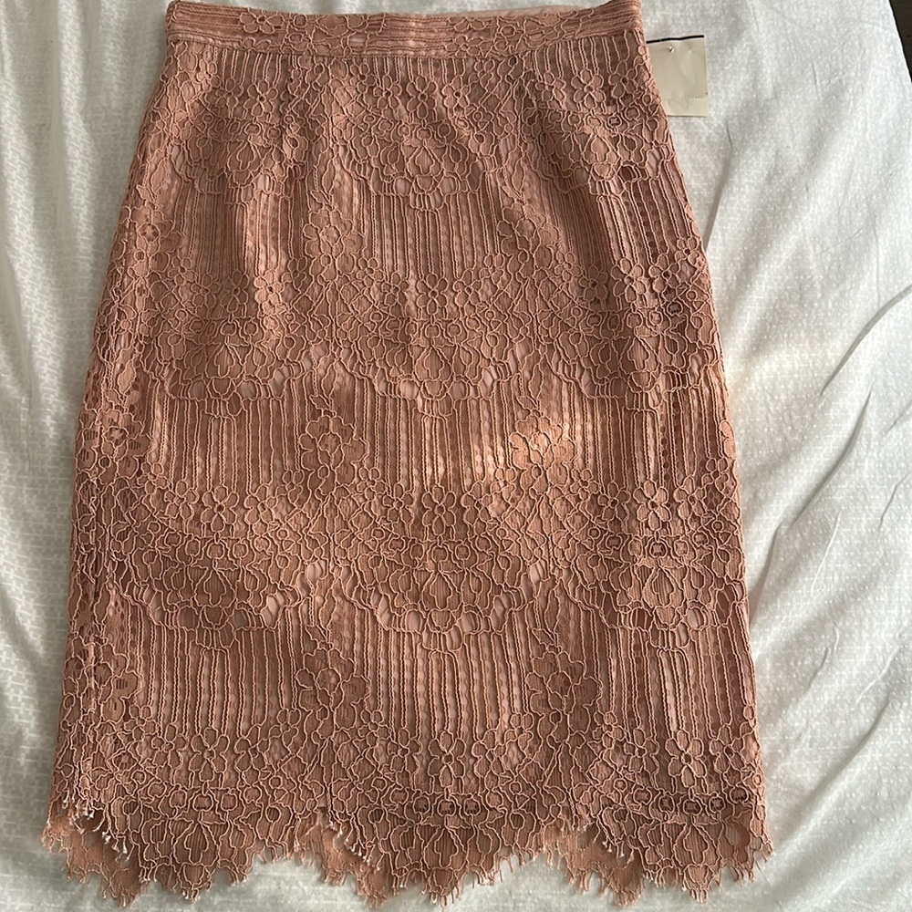 CeCe Lace Blush skirt size 2, knee length NWT.